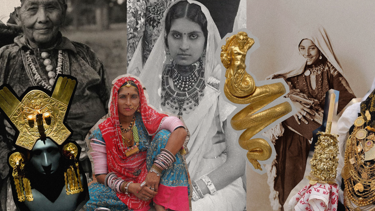 cultural jewelry as collective memory showcasing diverse adornments and traditional attire across cultures.