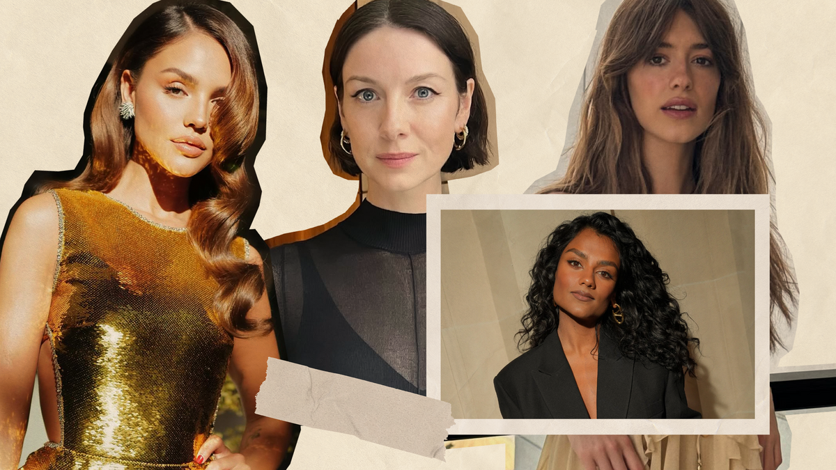 2025 women's haircut trends showcasing diverse styles including waves, bobs, and fringes.