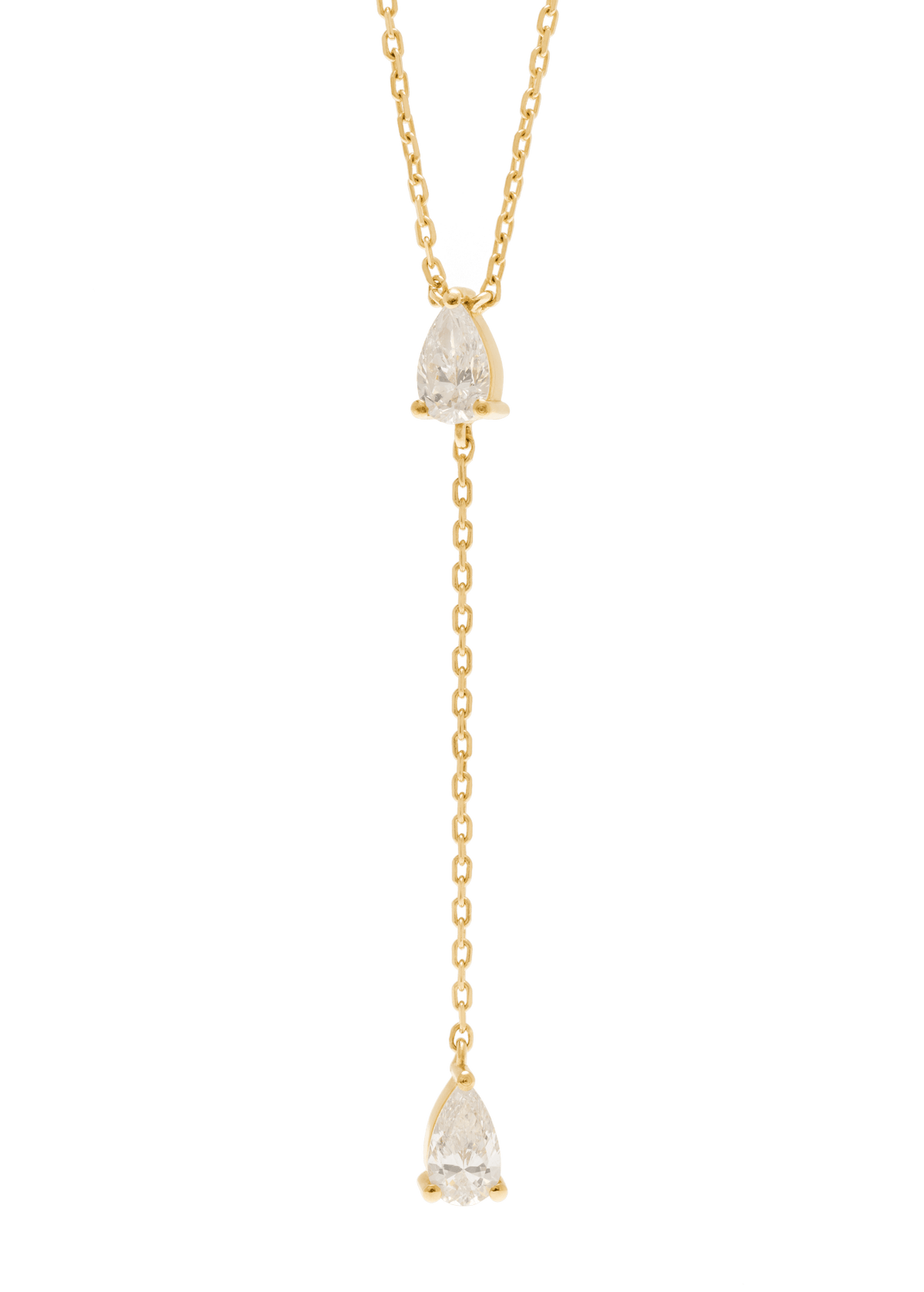 colar de 18k com dois diamantes ligados Colares
