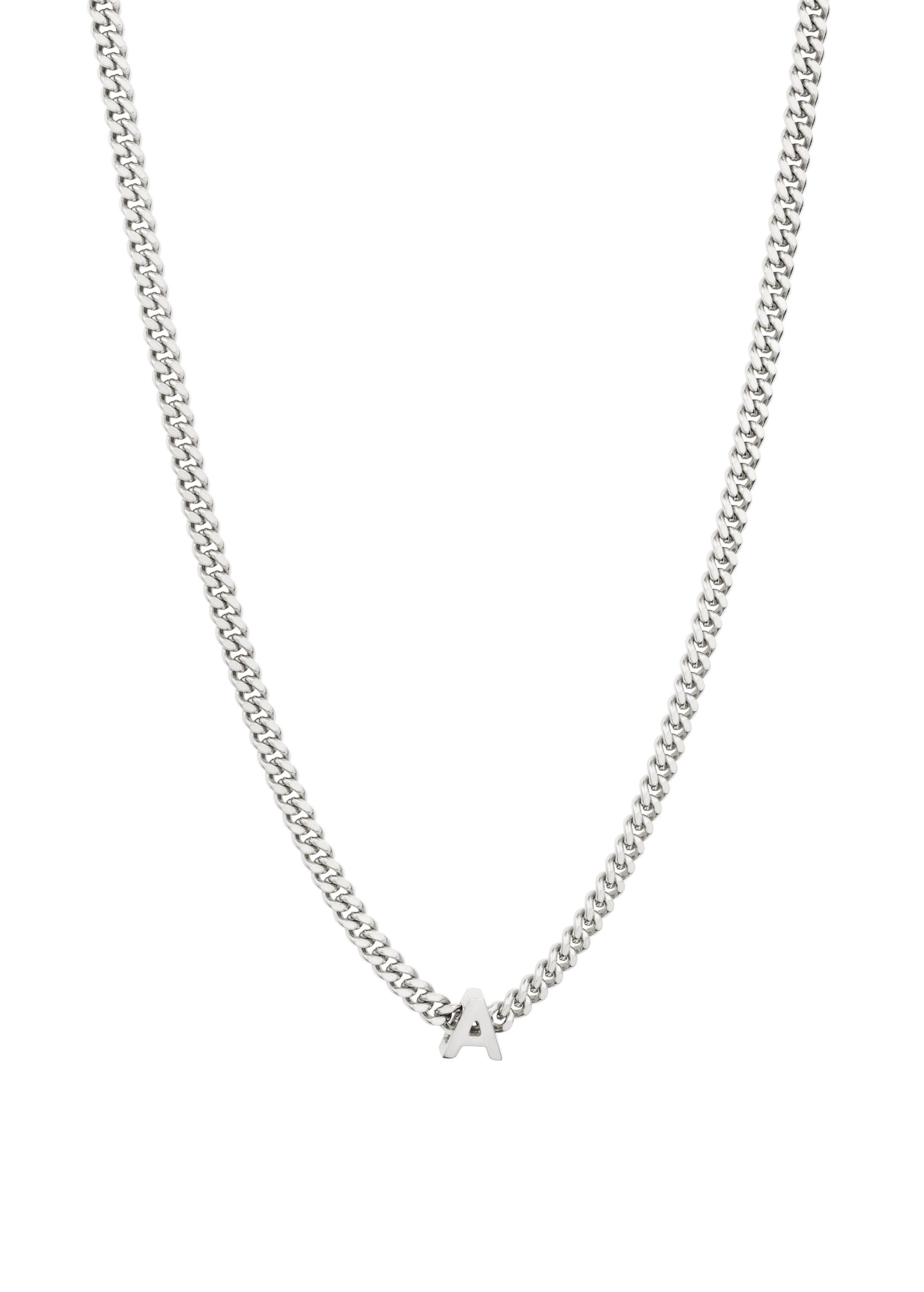 alphabet necklace with pendant A in silver
