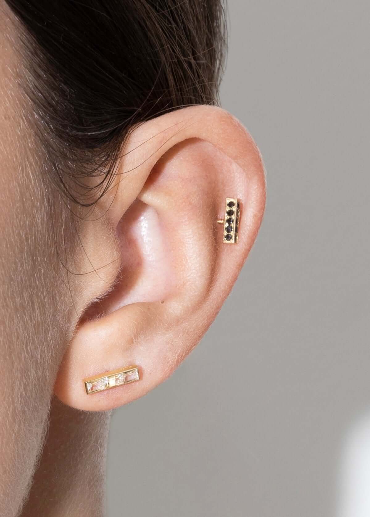 brincos belli stud com diamante negro 18k