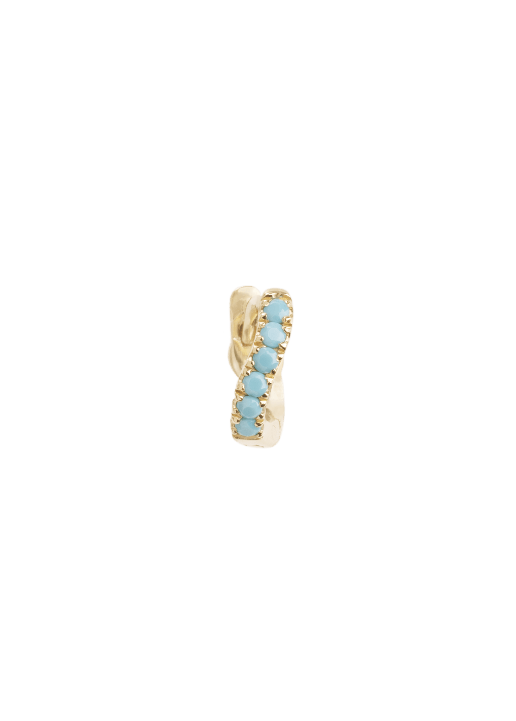 brincos de argola cate 5 mm em turquesa 18k