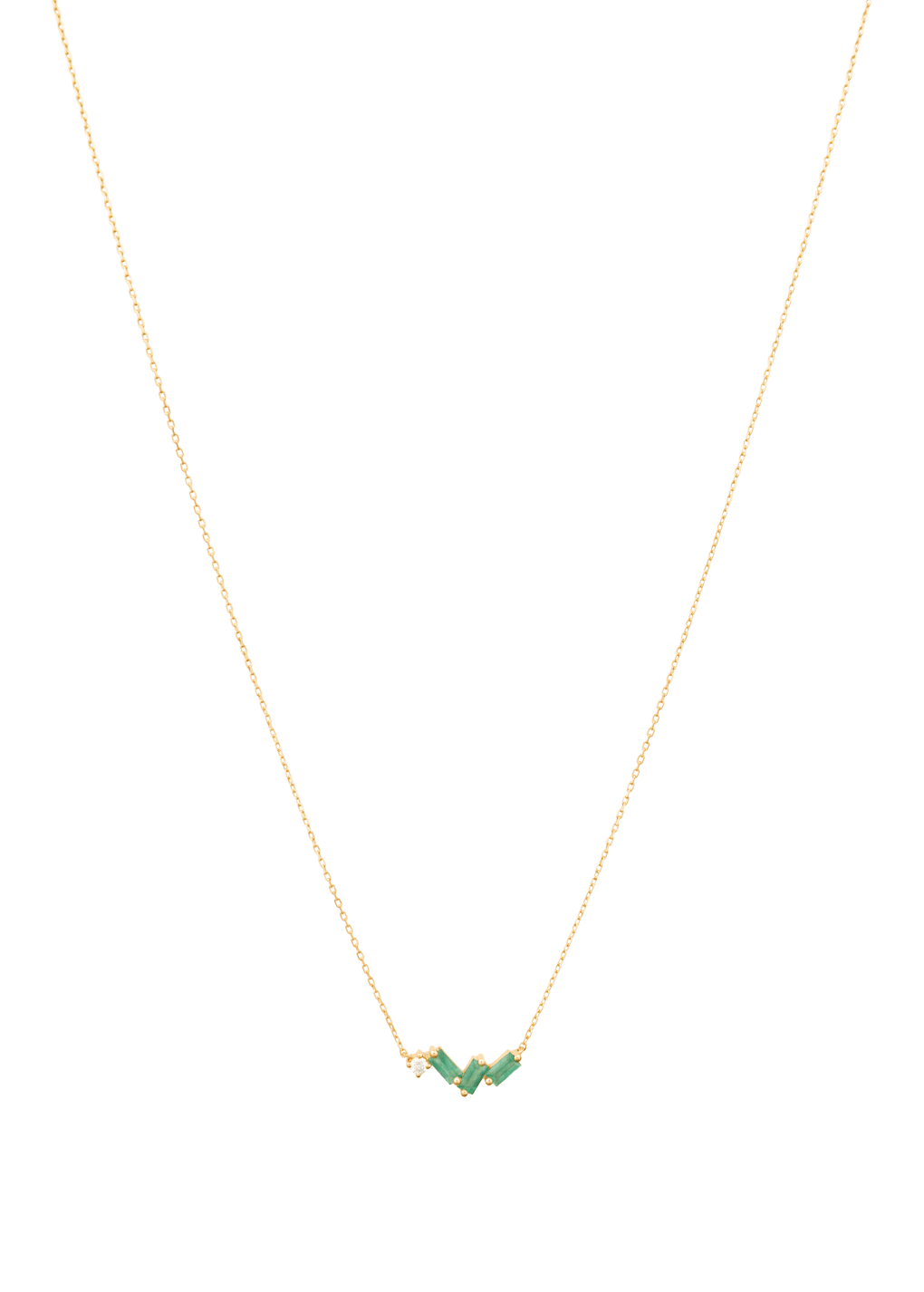 colar de esmeralda e diamante em ouro 18k Colares
