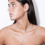 model wearing filomena necklace
