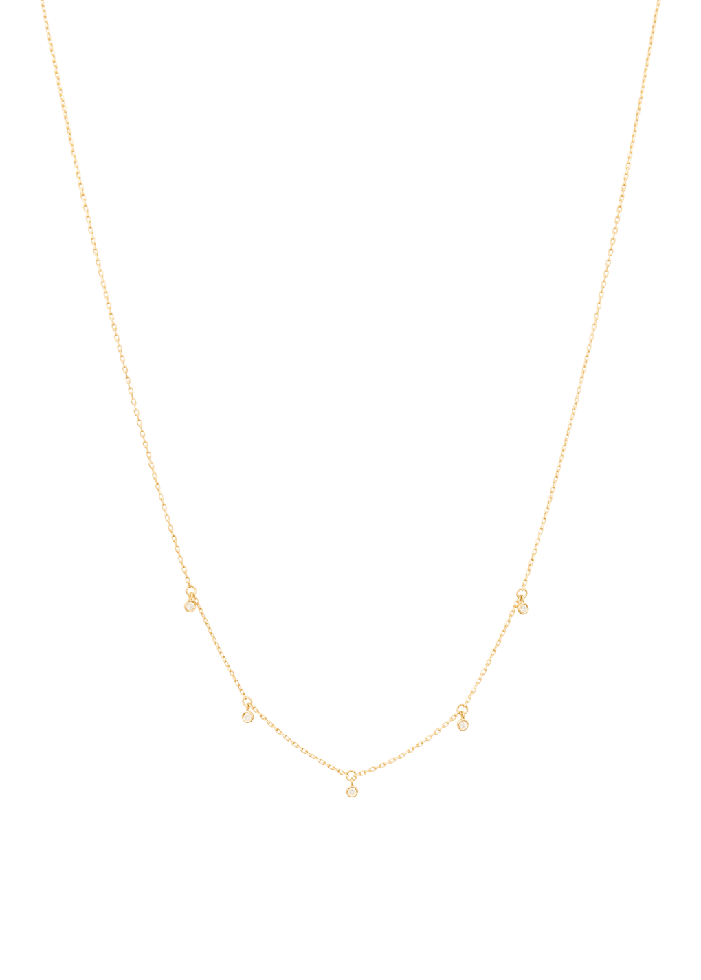 colar de 18k com cinco diamantes da sorte Colares