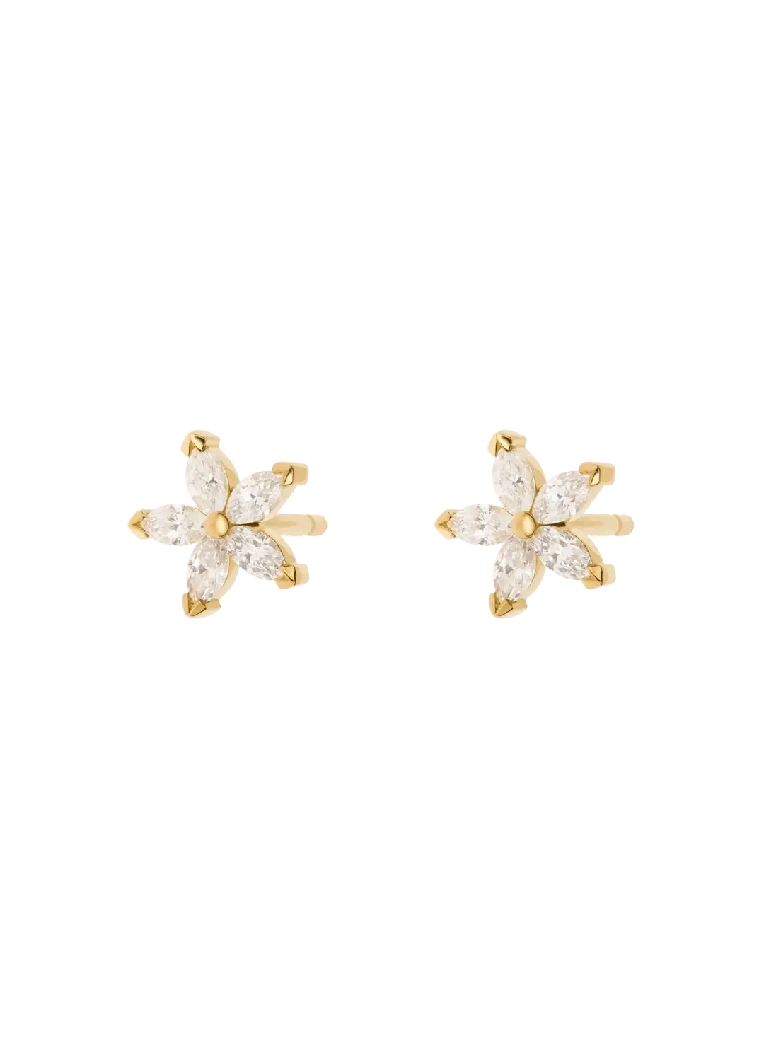 brincos de diamantes 18k flor Brincos