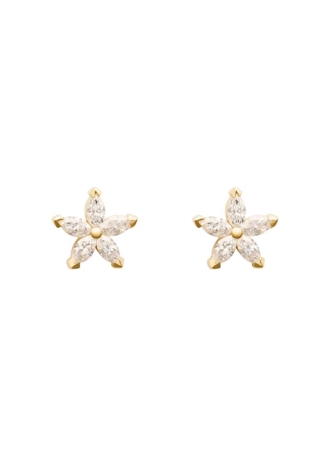 brincos de diamantes 18k flor Brincos
