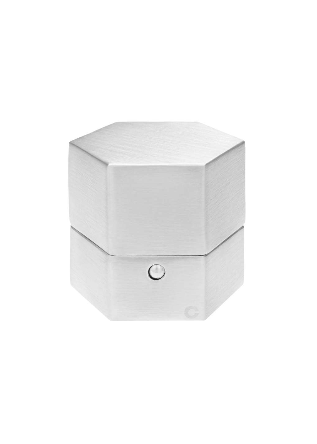 os objetos em caixa hexagonal de prata sterling