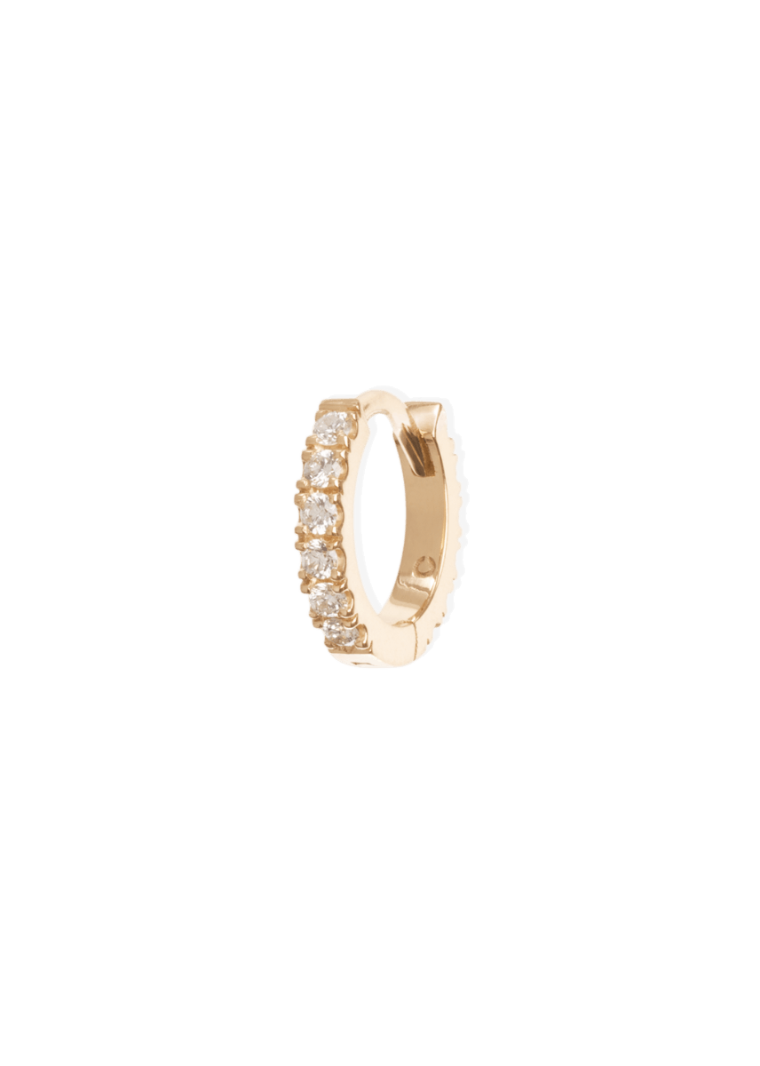 brincos de argola lima 7 mm com diamantes 18k