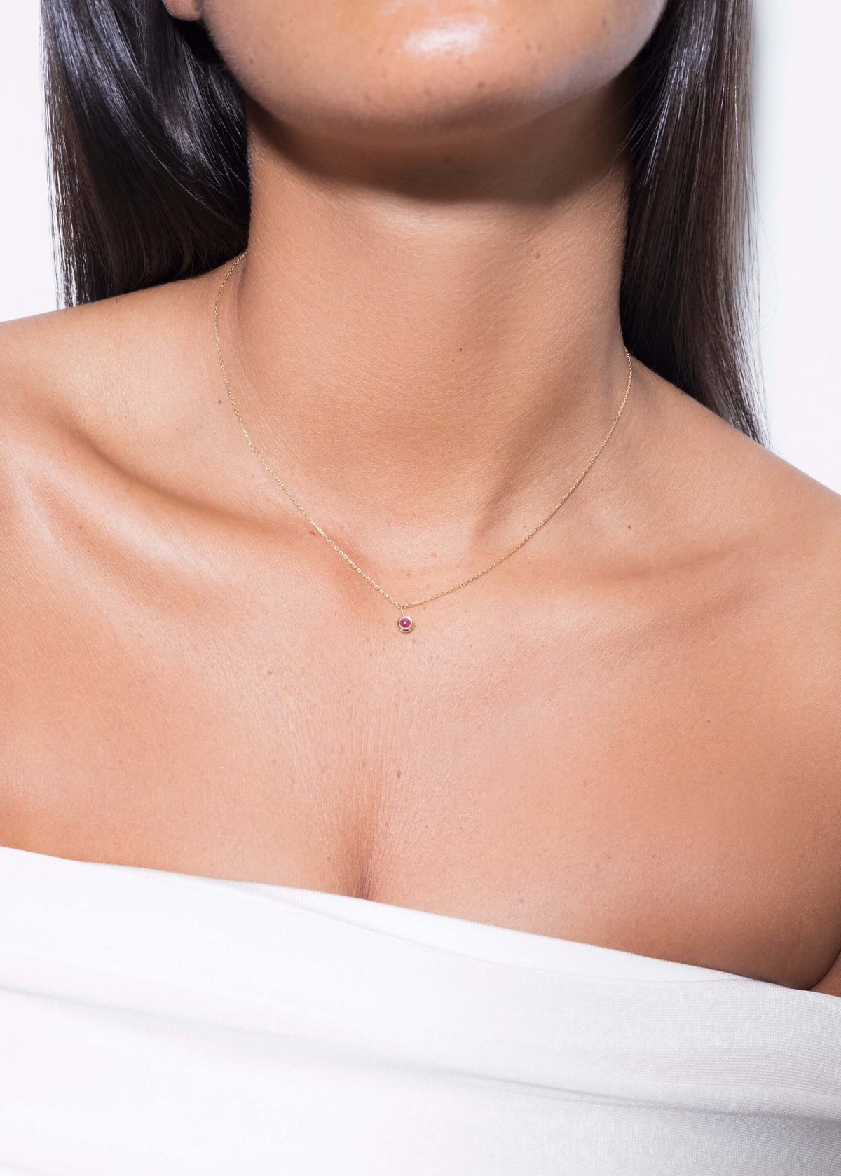 colar simulado 18k rubi Colares
