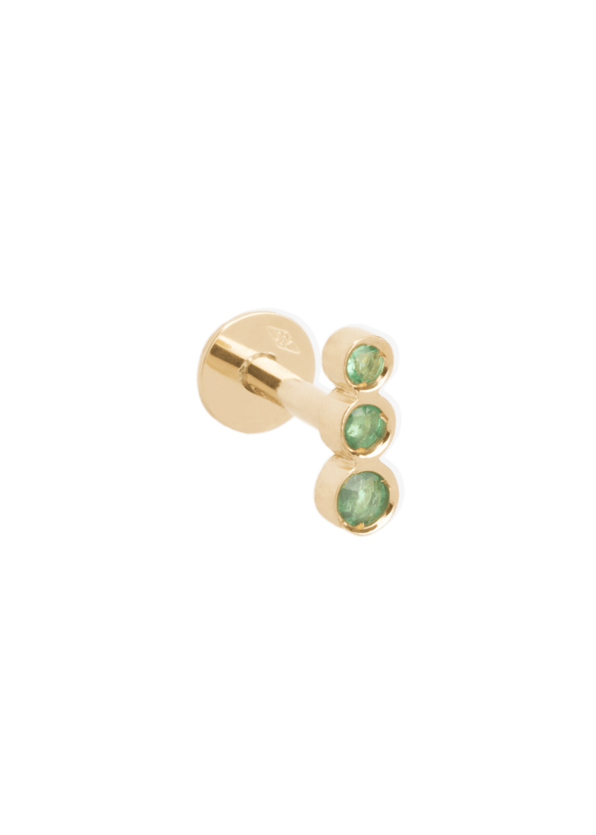 brincos de esmeralda 18k com tacha noun