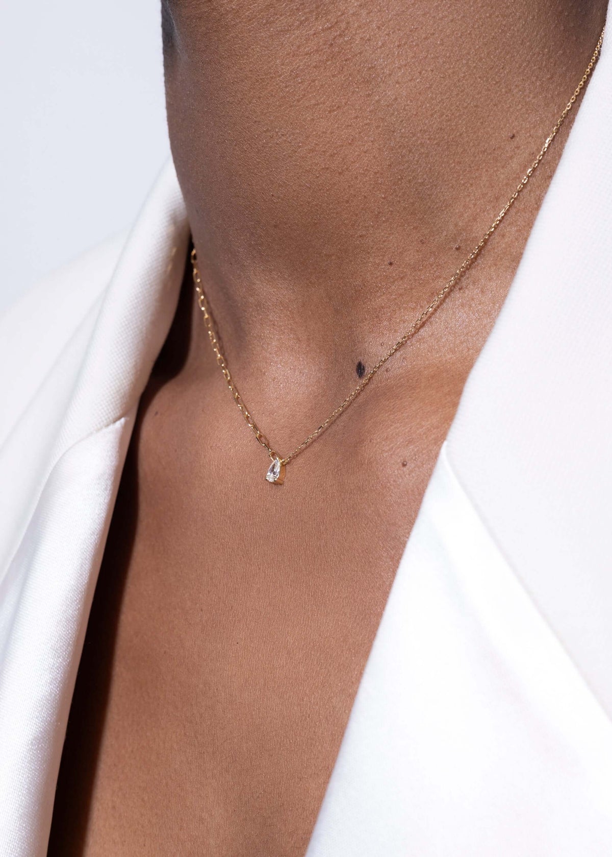 colar de pêra 18k colares de diamante