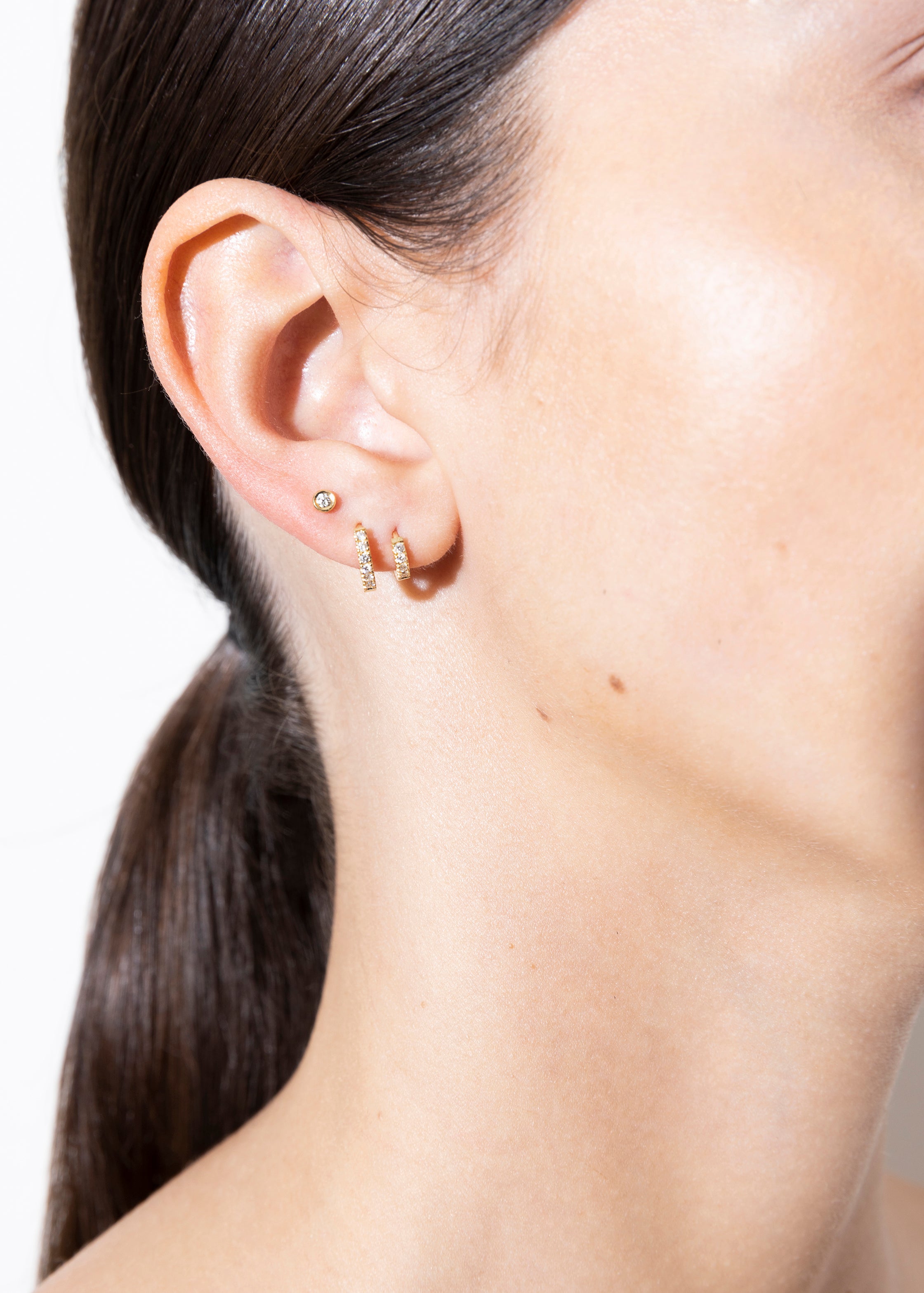 lime hoop 18k diamante