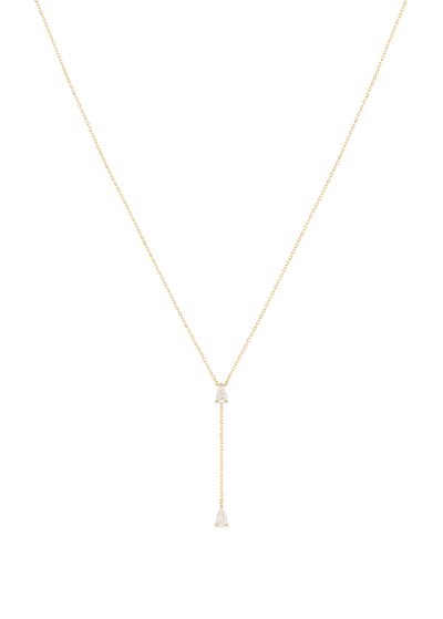 colar de 18k com dois diamantes ligados Colares