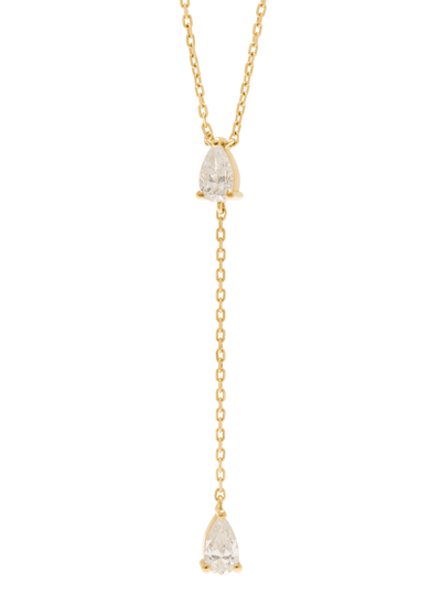colar de 18k com dois diamantes ligados Colares