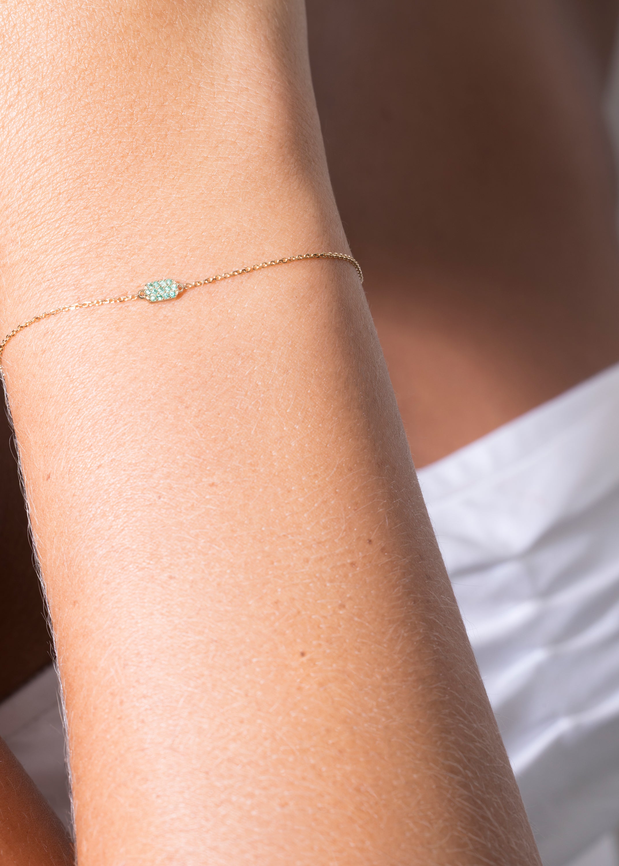pulseira hannah 18k esmeralda
