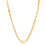 alphabet necklace with pendant W in gold