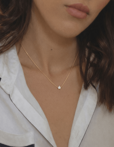 colar de diamantes 18k flor Colares