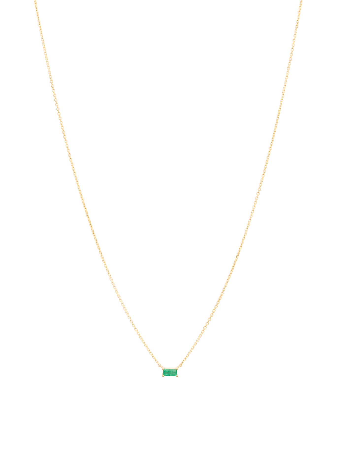 Colar Baguete Esmeralda 18k