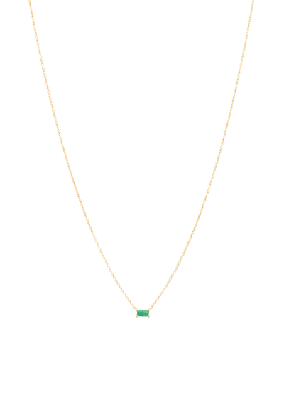 Emerald Baguette 18k Necklace Necklaces