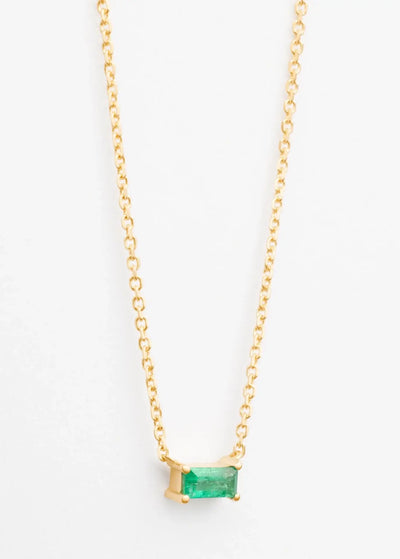 Emerald Baguette 18k Necklace Necklaces