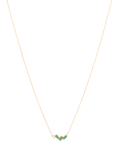 colar de esmeralda e diamante em ouro 18k Colares