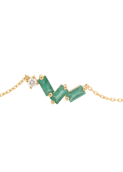 colar de esmeralda e diamante em ouro 18k Colares