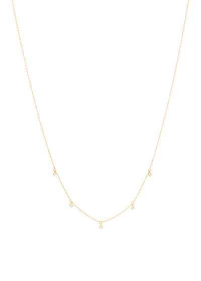 colar de 18k com cinco diamantes da sorte Colares