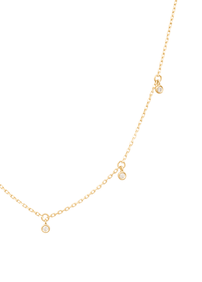 colar de 18k com cinco diamantes da sorte Colares