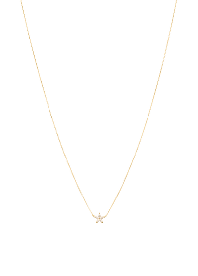colar de diamantes 18k flor Colares