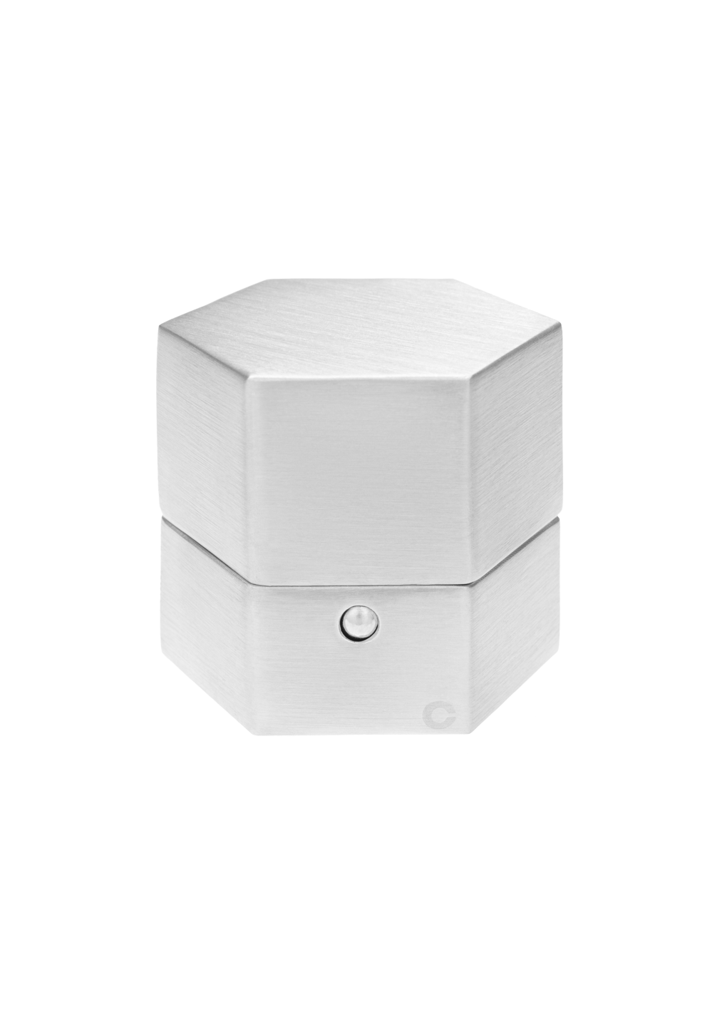 a caixa hexagonal em prata