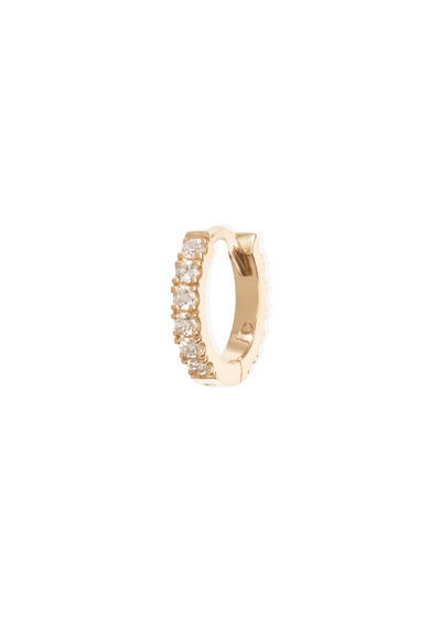 brincos de argola lima 7 mm com diamantes 18k