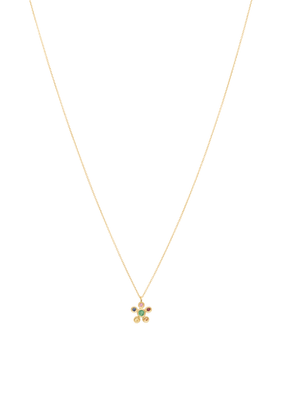 colar margarida com aro e diamante 18k Colares