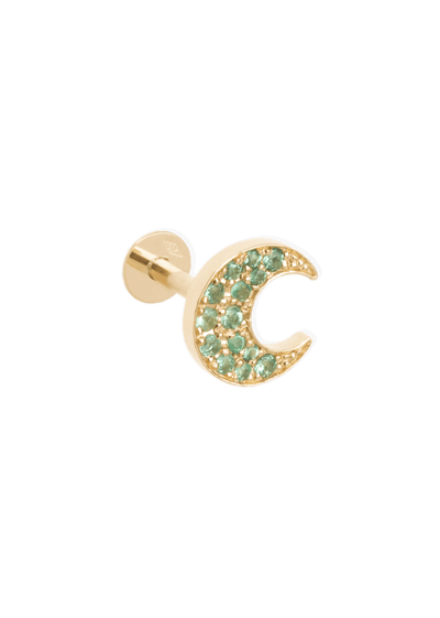 brincos de esmeralda em ouro 18k modelo mush stud