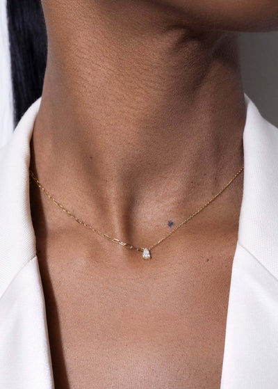 colar de pêra 18k colares de diamante