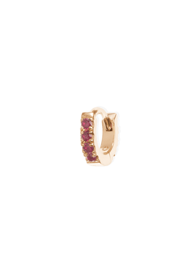 brincos de argola de 5 mm em ouro 18k com rubi salt