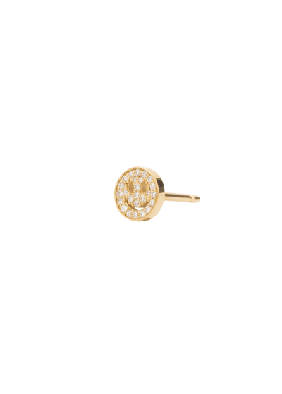 brinco com diamante 18k sorriso Brincos