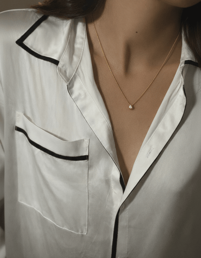 colar de corrente esfera imperfeita com diamante 18k Colares