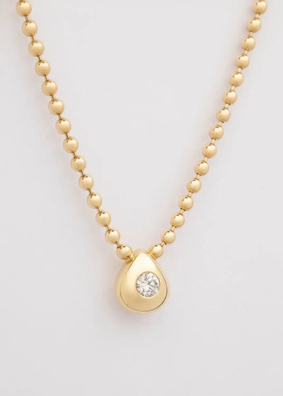colar de corrente esfera imperfeita com diamante 18k Colares