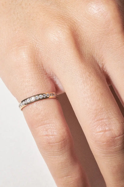 nós anel de noivado 18k com múltiplos diamantes anéis
